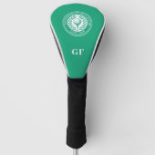 Klassieke groene laurierkrans met aangepaste naam golfheadcover (Voorkant)