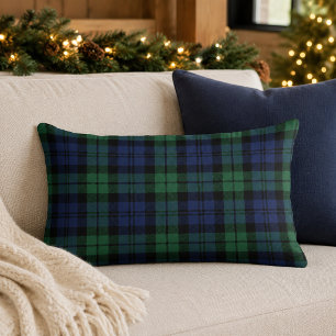 Klassieke groene marineblauwe Black Watch-tartan r Kussen