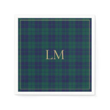 Klassieke groene marineblauwe tartan plaid gouden