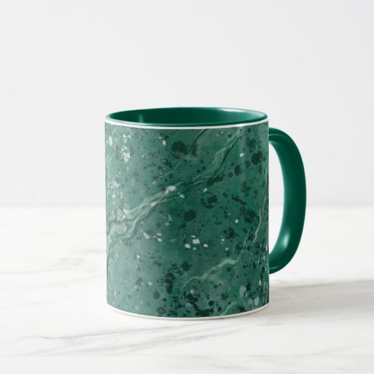 Klassieke groene marmeren koffiemok mok (Voorkant rechts)
