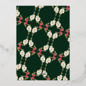 klassieke groene MERRY CHRISTMAS GOLD krans foto Folie Feestdagenkaart (Achterkant)