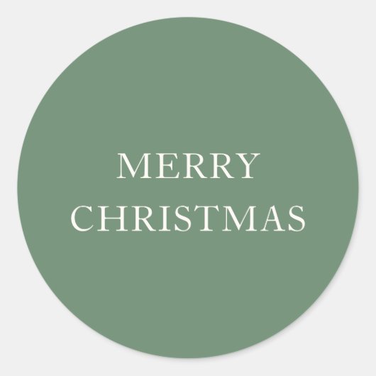 Klassieke groene moderne kerst ronde sticker (Voorkant)