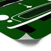Klassieke  groene Morris Minor-auto Poster (Hoek)