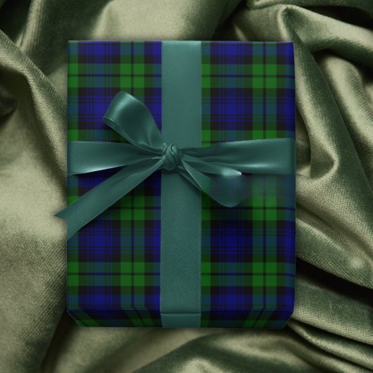 Klassieke Groene & Navy Blackwatch Tartan Plaid Inpakpapier Vel