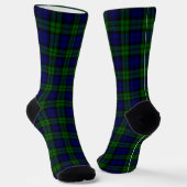 Klassieke Groene & Navy Blackwatch Tartan Plaid Sokken (Gebogen)