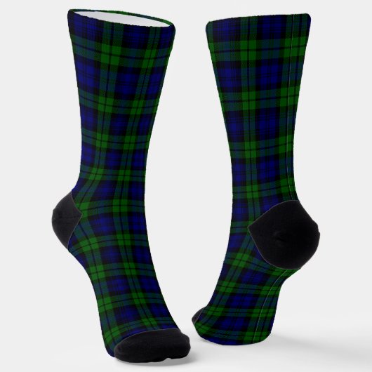 Klassieke Groene & Navy Blackwatch Tartan Plaid Sokken (Gebogen)