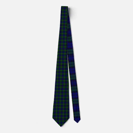 Klassieke Groene & Navy Blackwatch Tartan Plaid Stropdas (Voorkant)