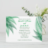 Klassieke groene palm bladeren bruiloft uitnodigin kaart (Staand voorkant)