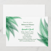 Klassieke groene palmenbladeren oefendinermaal kaart (Voorkant / Achterkant)