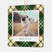 Klassieke, groene, persoonlijke foto van Pet Dog Keramisch Ornament (Links)