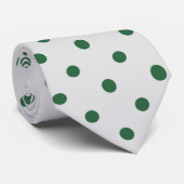 Klassieke groene poladots patroon op grijs Stropda Stropdas (Opgerold)