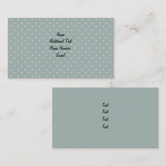 Klassieke Groene Polka Dot Visitekaartje (Voorkant / Achterkant)