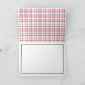 Klassieke groene rode blauwe witte patroonfeestdag kaart (Binnen)