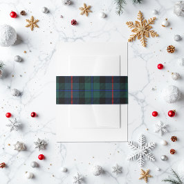 Klassieke Groene & Rode Tartan Kerst Uitnodigingen Wikkel