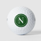 Klassieke Groene Ronde Gepersonaliseerde Monogramb Golfballen (Voorkant)