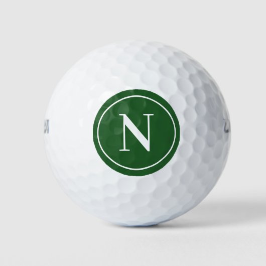 Klassieke Groene Ronde Gepersonaliseerde Monogramb Golfballen (Voorkant)