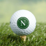 Klassieke Groene Ronde Gepersonaliseerde Monogramb Golfballen<br><div class="desc">Elegant gepersonaliseerde golfballen hebben een klassiek aangepast serif monogram letter / initiaal in wit met een groene achtergrond. Een eenvoudige witte cirkel lijst het ontwerp. De kleuren kunnen worden gewijzigd.</div>