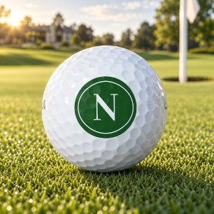 Klassieke groene ronde monogram initiaal golfballen