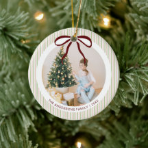 Klassieke groene roze strepen rode strik Kerstmis