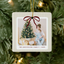 Klassieke groene roze strepen rode strik Kerstmis