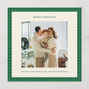 Klassieke groene ruit Kerst foto met sfeer Kaart