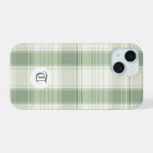 Klassieke groene ruit telefoonhoes met aanpasbare iPhone 15 case (Achterkant horizontaal)