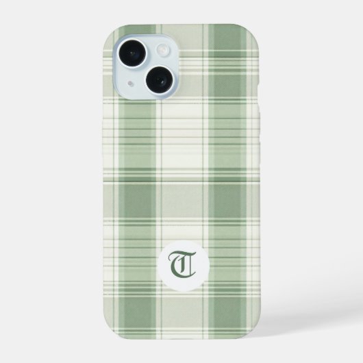 Klassieke groene ruit telefoonhoes met aanpasbare iPhone 15 case (Achterkant)