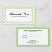 Klassieke Groene Scallop Verwijs een Vriend Aanbevelingskaartje (Voorkant / Achterkant)