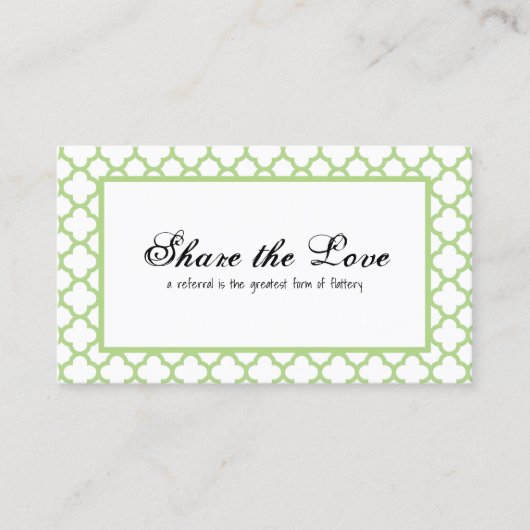 Klassieke Groene Scallop Verwijs een Vriend Aanbevelingskaartje (Voorkant)