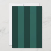 Klassieke groene streep Kerst uitnodiging (Achterkant)