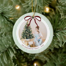 Klassieke groene strepen rode strik Kerstmis