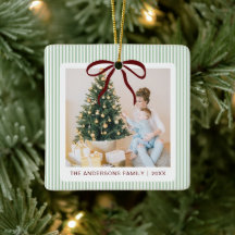 Klassieke groene strepen rode strik Kerstmis