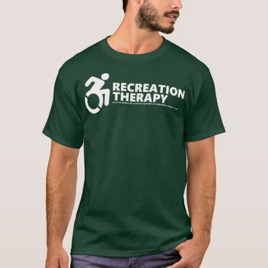 Klassieke groene T-shirt met recreatietherapie (Voorkant)