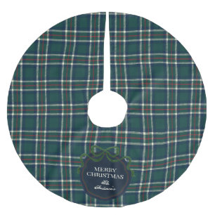 Klassieke groene tartan geruite kerstboomzoom kerstboom rok