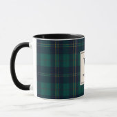 Klassieke groene tartan geruite monogram Kerstmis Mok (Links)