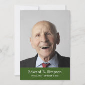 Klassieke groene viering van het leven met foto kaart (Voorkant)