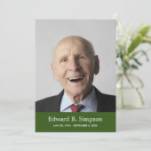 Klassieke groene viering van het leven met foto kaart (Staand voorkant)