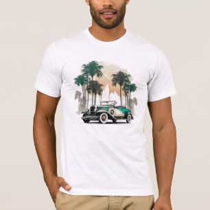 Klassieke Groene Vintage Auto Tropisch T-shirt
