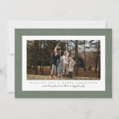 Klassieke groene visgraat lijst foto Kerst Feestdagenkaart (Voorkant)