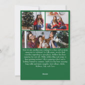 Klassieke Groene Vrolijke Kerstmis Verticaal 6 Fot Feestdagenkaart (Achterkant)