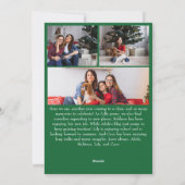 Klassieke Groene Vrolijke Kerstmis Verticale 8 Fot Feestdagenkaart (Achterkant)