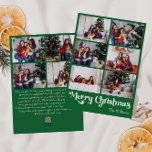 Klassieke Groene Vrolijke Kerstmis Verticale Tien  Feestdagenkaart<br><div class="desc">Vier het seizoen met deze unieke, klassieke groene Merry Christmas verticale tien foto vakantie kaart met een vleugje charme. Het minimalistische ontwerp toont een elegant groen en wit kleurenpalet, dat de gezellige sfeer van de winter oproept. De moderne en leuke aantrekkingskracht, gecombineerd met de traditionele formulering, creëer vormen een perfecte...</div>