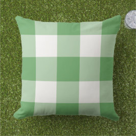 Klassieke groene witte grote Gingham ruit Buitenkussen