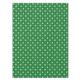 Klassieke Groene Witte Sneeuwvlokken Kerstbomen Tafelkleed
