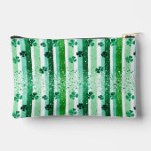 Klassieke groene witte verticale strepen klavertje etui (Achterkant)