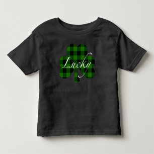 Klassieke groene zwarte geruite klaver kinder shirts