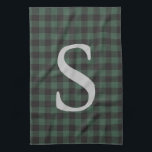Klassieke Groene Zwarte Tartan Plaid Monogramed Theedoek<br><div class="desc">Breng tijdloze charme naar uw keuken met deze klassieke keukenhanddoek met een groen en zwart geplakt ontwerp, gepersonaliseerd met een monogram voor een rustieke touch. Perfect voor het toevoegen van een gezellige, op erfgoed geïnspireerde sfeer aan uw ruimte, deze handdoek combineert praktische bruikbaarheid met een stijlvolle knipoog naar traditie. Of...</div>
