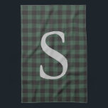 Klassieke Groene Zwarte Tartan Plaid Monogramed Theedoek<br><div class="desc">Breng tijdloze charme naar uw keuken met deze klassieke keukenhanddoek met een groen en zwart geplakt ontwerp, gepersonaliseerd met een monogram voor een rustieke touch. Perfect voor het toevoegen van een gezellige, op erfgoed geïnspireerde sfeer aan uw ruimte, deze handdoek combineert praktische bruikbaarheid met een stijlvolle knipoog naar traditie. Of...</div>