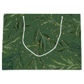 Klassieke Groenen Pijnenkrans Kerstvakantie Groot Cadeauzakje (Voorkant)