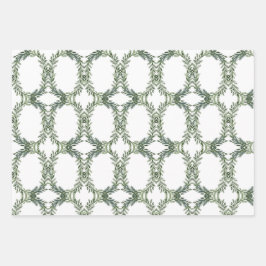 Klassieke Groenen Pijnenkrans Kerstvakantie Inpakpapier Vel